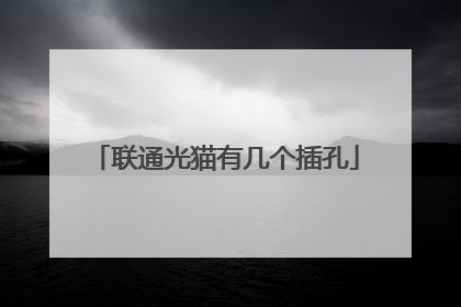 联通光猫有几个插孔