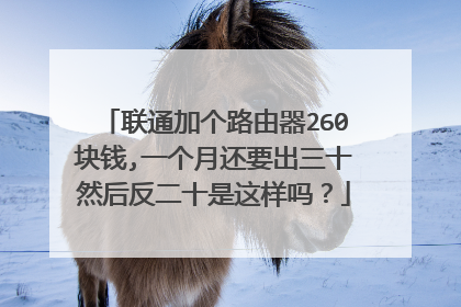 联通加个路由器260块钱,一个月还要出三十然后反二十是这样吗?