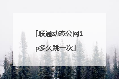 联通动态公网ip多久跳一次