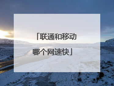 联通和移动哪个网速快