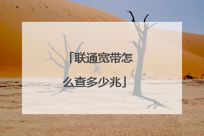 联通宽带怎么查多少兆