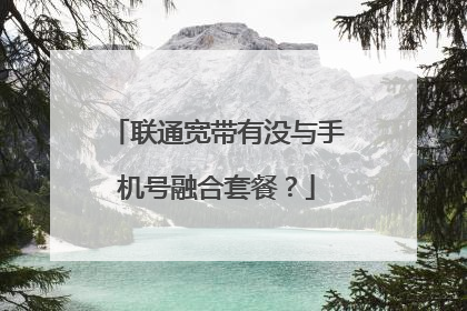 联通宽带有没与手机号融合套餐?