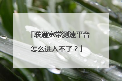 联通宽带测速平台怎么进入不了?
