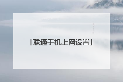 联通手机上网设置