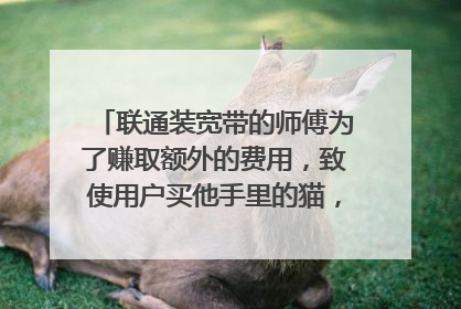 联通装宽带的师傅为了赚取额外的费用,致使用户买他手里的猫,不买就拖着不给安装