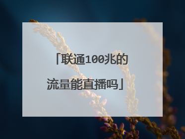 联通100兆的流量能直播吗