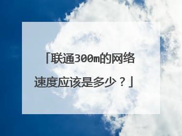 联通300m的网络速度应该是多少?