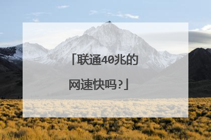 联通40兆的网速快吗?
