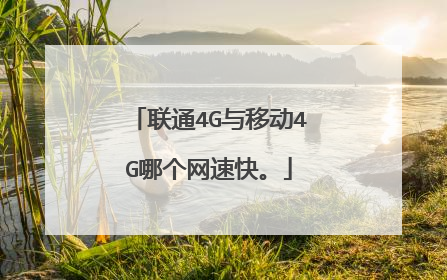 联通4G与移动4G哪个网速快。