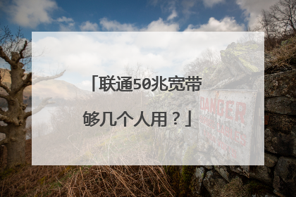 联通50兆宽带够几个人用？