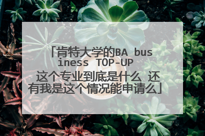 肯特大学的BA business TOP-UP 这个专业到底是什么 还有我是这个情况能申请么