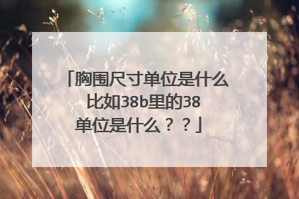 胸围尺寸单位是什么 比如38b里的38单位是什么？？