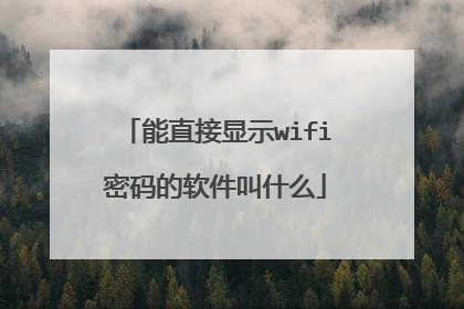 能直接显示wifi密码的软件叫什么