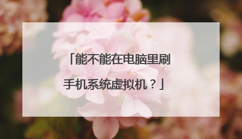能不能在电脑里刷手机系统虚拟机？