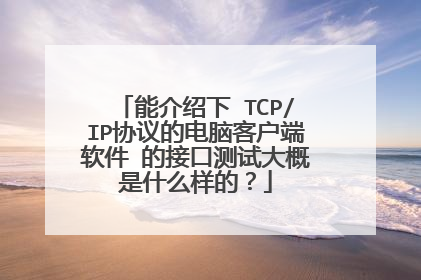 能介绍下 TCP/IP协议的电脑客户端软件 的接口测试大概是什么样的？