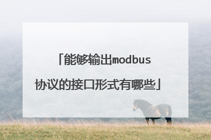 能够输出modbus协议的接口形式有哪些