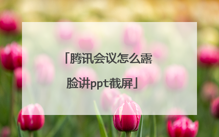 腾讯会议怎么露脸讲ppt截屏