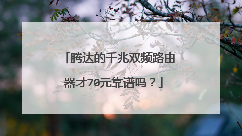 腾达的千兆双频路由器才70元靠谱吗?