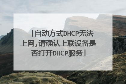 自动方式DHCP无法上网,请确认上联设备是否打开DHCP服务