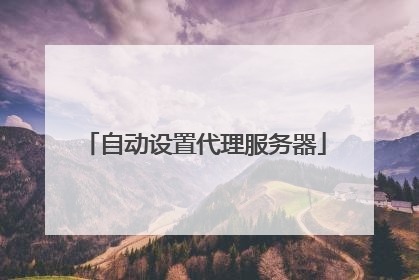 自动设置代理服务器