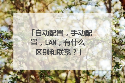 自动配置,手动配置,LAN,有什么区别和联系?