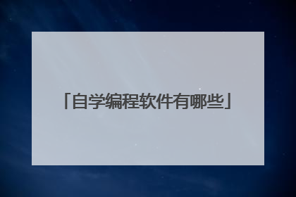 自学编程软件有哪些