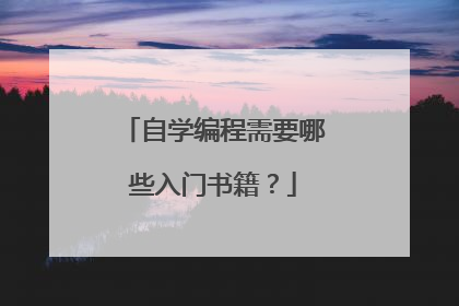 自学编程需要哪些入门书籍？