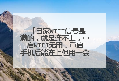 自家WIFI信号是满的，就是连不上，重启WIFI无用，重启手机后能连上但用一会又掉了，怎么整？