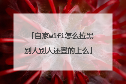 自家wifi怎么拉黑别人别人还登的上么