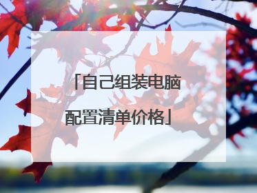 自己组装电脑配置清单价格