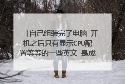 自己组装完了电脑 开机之后只有显示CPU配置等等的一些英文 是成功装机的意思吗
