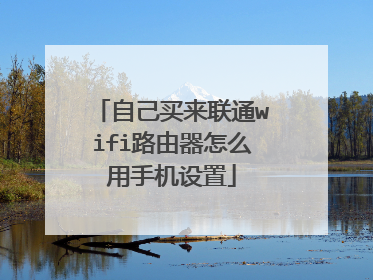 自己买来联通wifi路由器怎么用手机设置