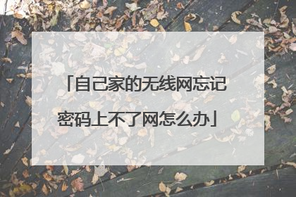 自己家的无线网忘记密码上不了网怎么办