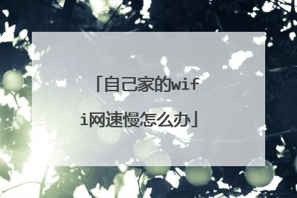 自己家的wifi网速慢怎么办