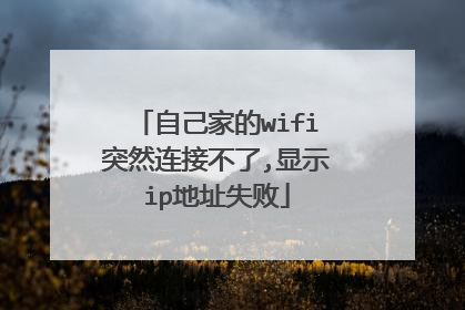 自己家的wifi突然连接不了,显示ip地址失败