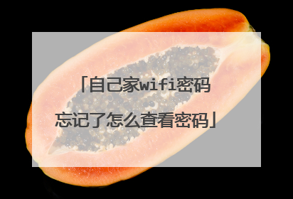 自己家wifi密码忘记了怎么查看密码
