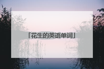 花生的英语单词