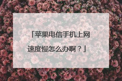 苹果电信手机上网速度慢怎么办啊?