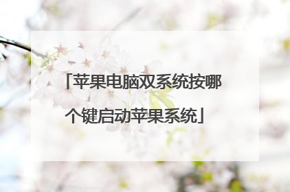 苹果电脑双系统按哪个键启动苹果系统