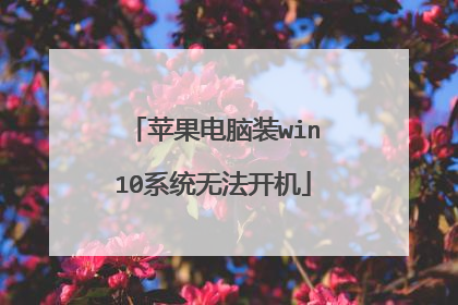 苹果电脑装win10系统无法开机