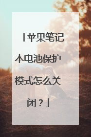 苹果笔记本电池保护模式怎么关闭？