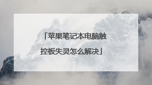 苹果笔记本电脑触控板失灵怎么解决