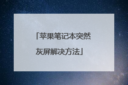 苹果笔记本突然灰屏解决方法