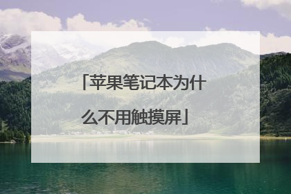 苹果笔记本为什么不用触摸屏