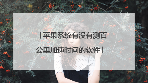 苹果系统有没有测百公里加速时间的软件