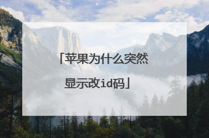 苹果为什么突然显示改id码