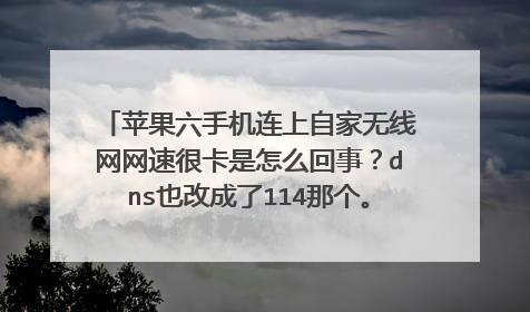 苹果六手机连上自家无线网网速很卡是怎么回事？dns也改成了114那个。可以自己解决的方法。
