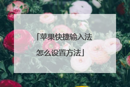 苹果快捷输入法怎么设置方法