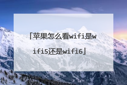 苹果怎么看wifi是wifi5还是wifi6