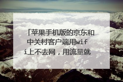 苹果手机版的京东和中关村客户端用wifi上不去网,用流量就可以,怎么回事啊